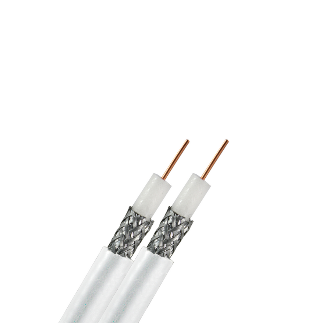 CABLE COAXIAL - CCA RG6 64 BRAID DAUL White /100M
