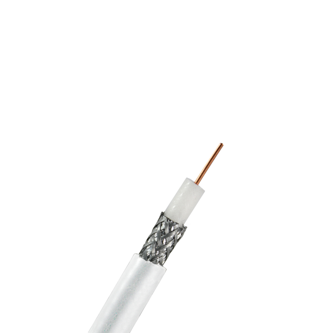 CABLE COAXIAL - CCA RG6 64 BRAID White /100M
