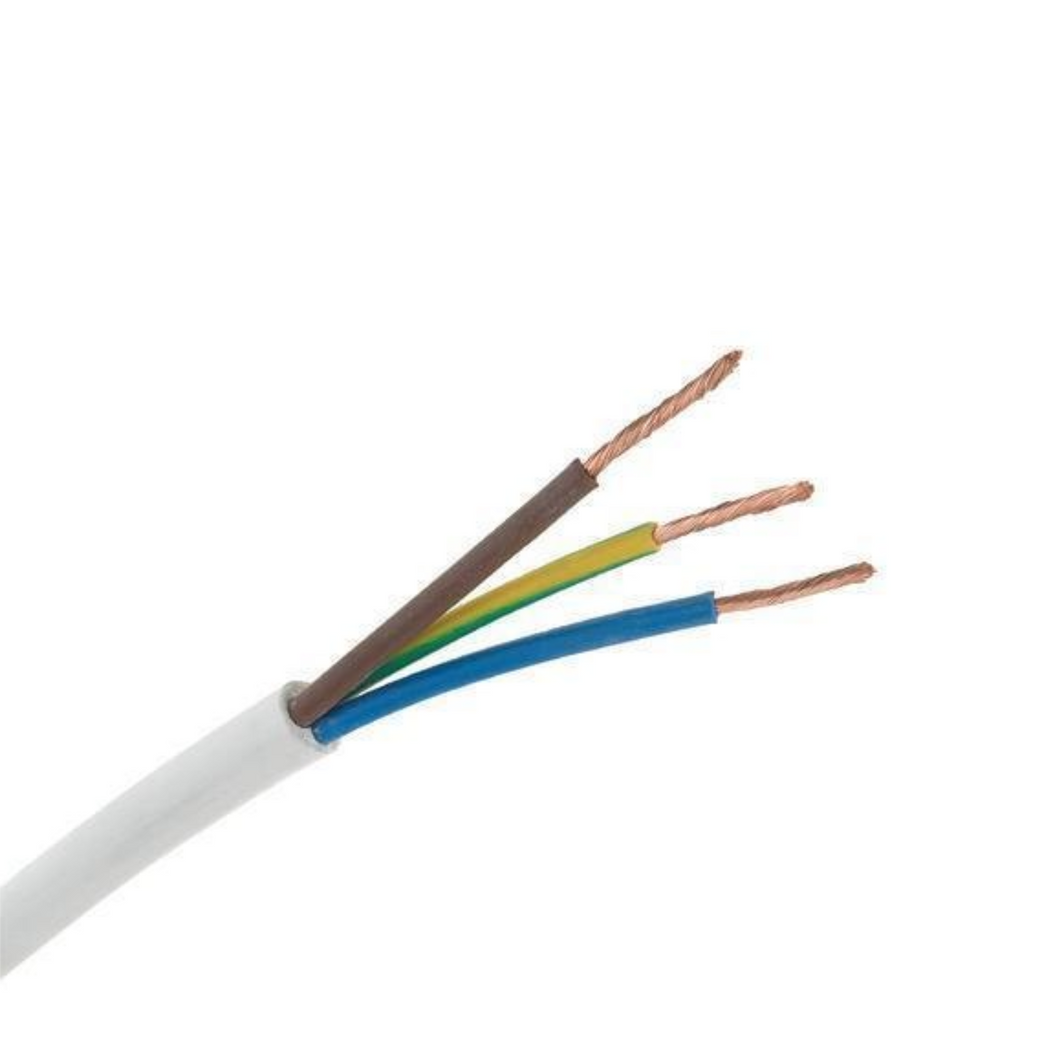 CABLE CABTYRE - 0.5mm 3 Core White /100m