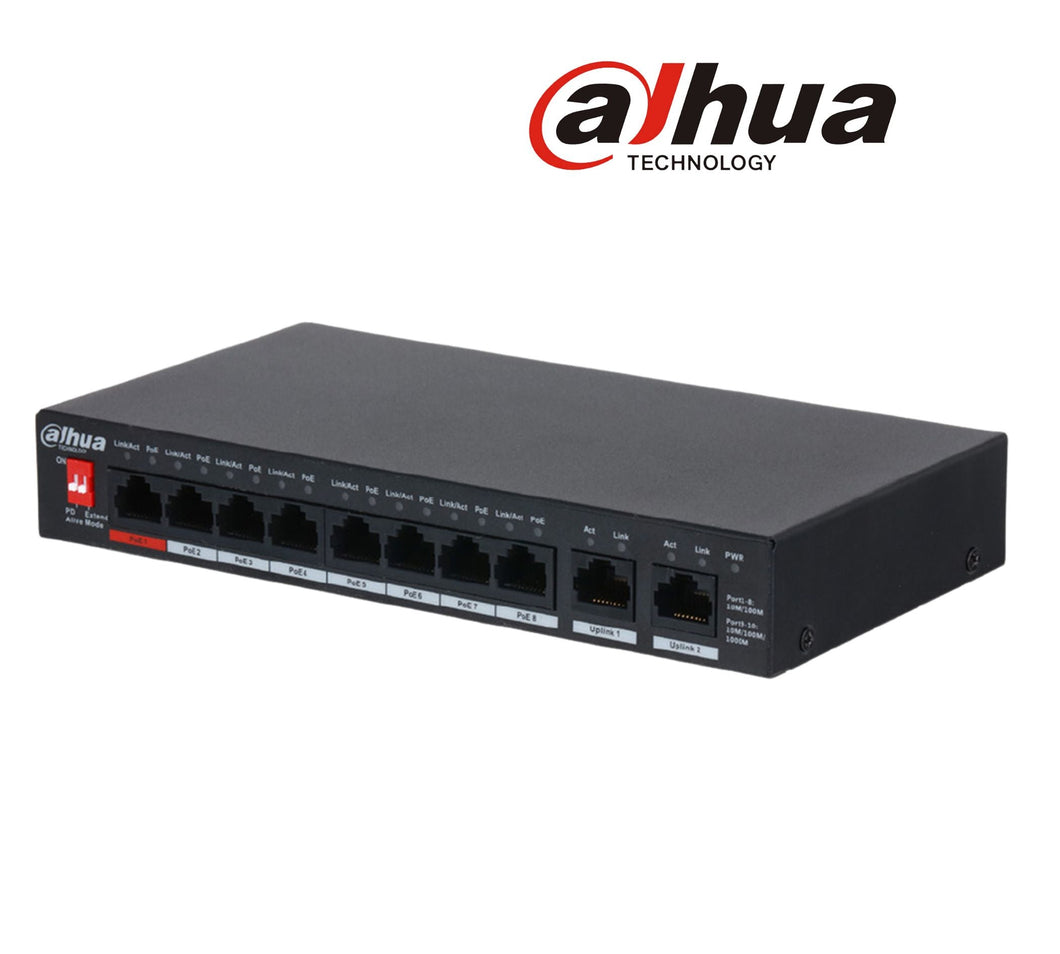 Dahua 10 Port Desktop Switch with 8 Port PoE CS4010-8ET-110