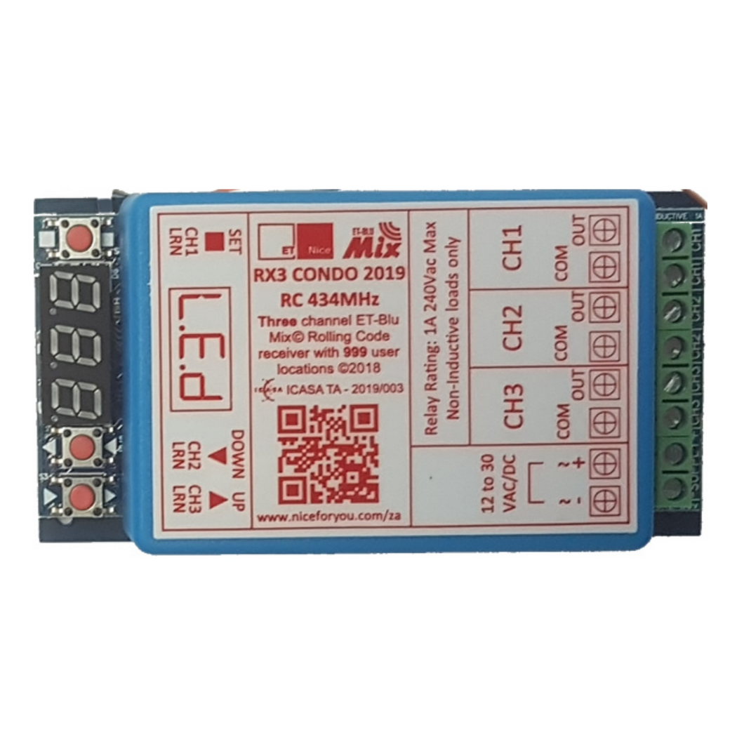 ET - RX3 Townhouse Rolling Code Receiver 434mhz (2019)