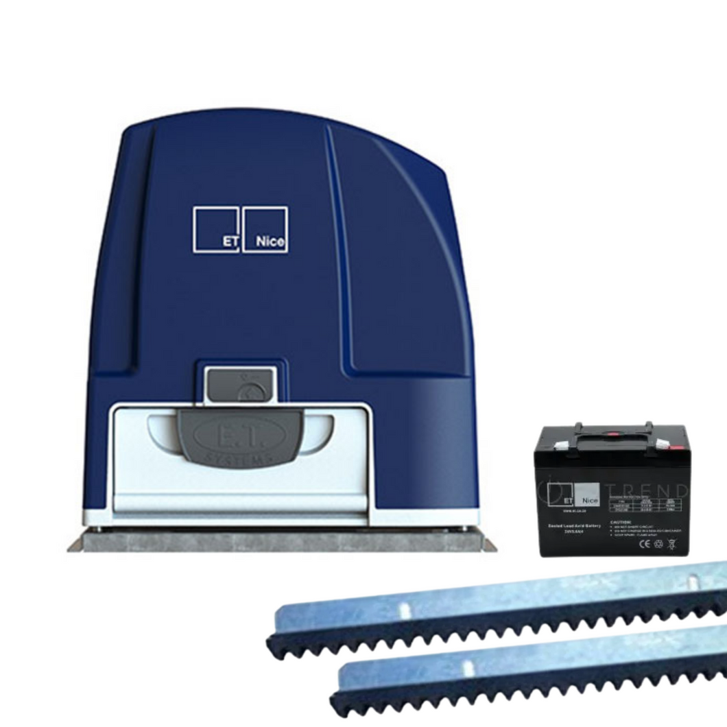 ET Drive 1000 Gate Motor Kit 4m x Nylon Rack No TX