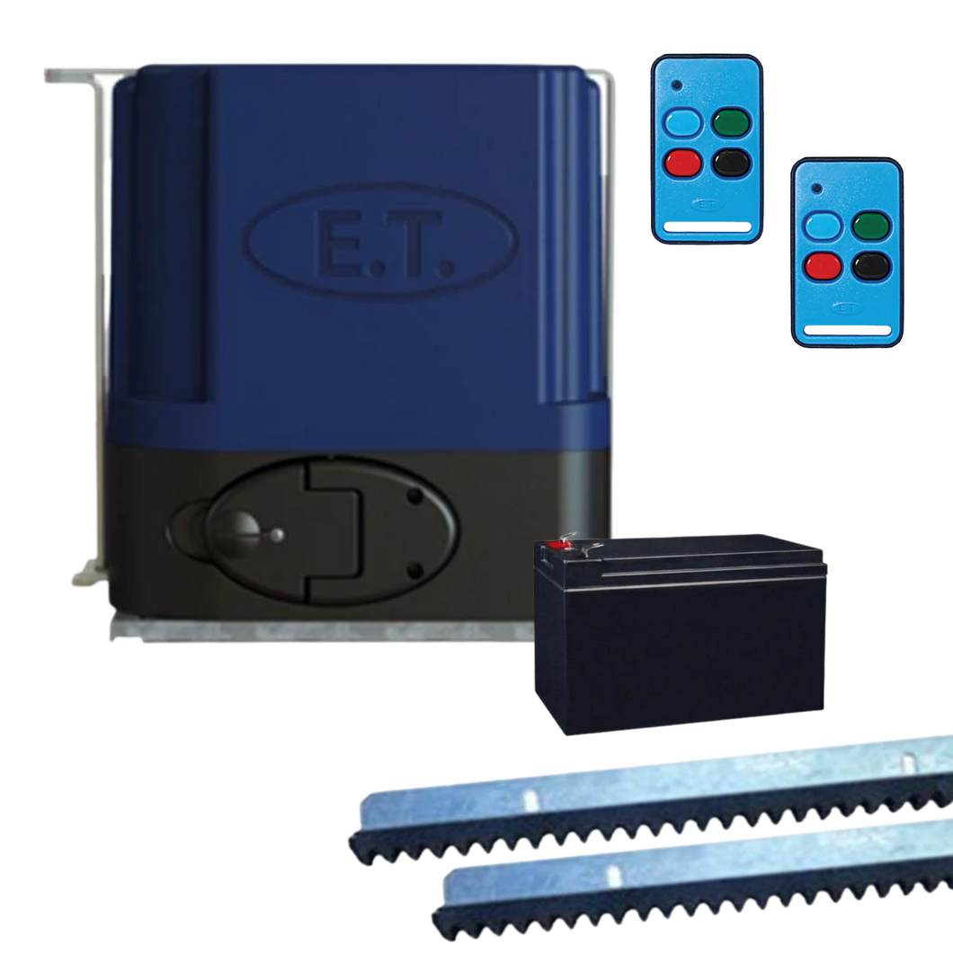 ET Drive 500 Plug In Gate Motor Kit 4m x Nylon Rack 2 x TX4