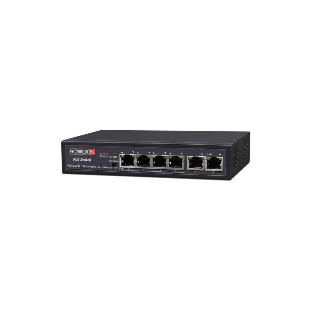 PROVISION - 4+2-Port 10/100 Mbps PoE Switch PoE-0460C+2L