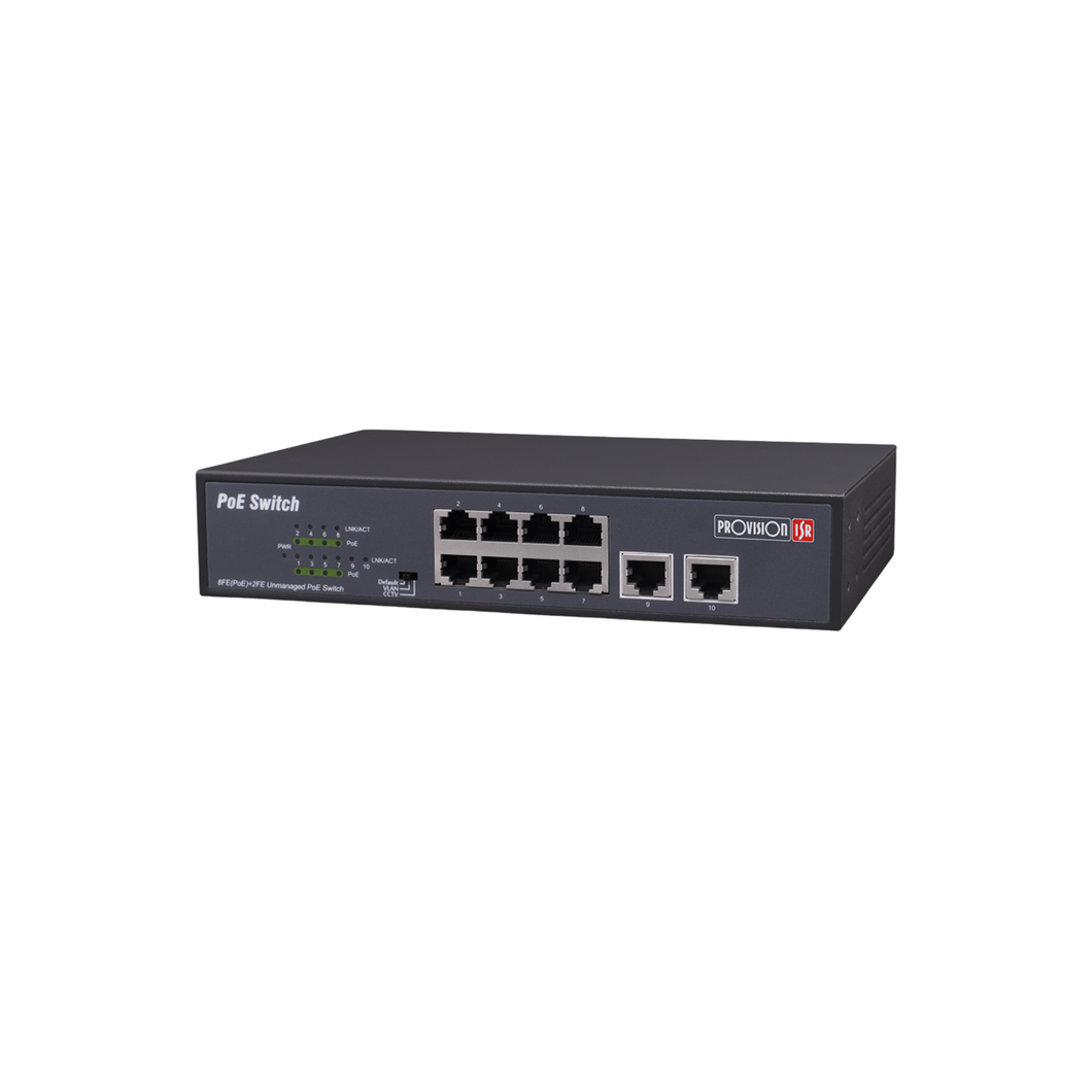 PROVISION - 8+2-Port 10/100 Mbps PoE Switch POE-08120C+2L